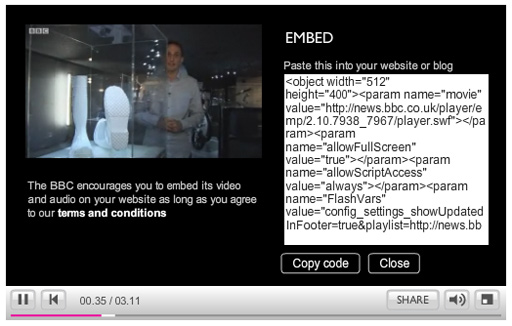 BBC videos, now on your site.
